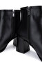 Women's Faux Leather Black Heeled Boots - 5