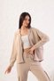 Women's Comfortable Fit Long Sleeve Zippered Modal Fabric Pocketed Hooded Sweatsuit Top Cardigan - 7