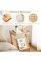 OneDcor Boho Rattan Nightstand - Bamboo Side Table with Glass Top - 6