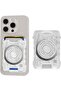 Cyberpunk MagSafe Magnetic Wallet with RFID Protection, Holds 3 Cards, White