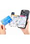 Stick-On Leather Card Holder Adhesive Wallet for Phone Cases - Blue - 4