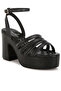 Women Strappy High Platform Sandals in Black