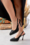 Satin Stone Pointed Toe Women's Thin Heeled Platform Evening Dress Shoes - 4