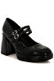 Women Double Strap Mary Jane Sandals in Black