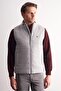 Gray Mock Neck Zippered Casual Slim Fit Quilted Vest 1009255103 - 3