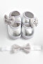 Newborn Silver Foil Baby Booties 0-3 Months