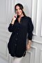 Women's Side Slit Gray Tunic Shirt - 2