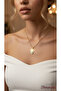 Gold Color Stone Drop Model Women's Necklace - 3