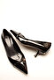 Black Patent Buckled Women's Heeled Shoes - 4