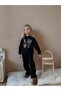New Season Fleece Love Leopard Stone Print Black Color Stylish Bottom and Top Set for Girls 3-10 Years - 3