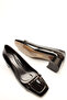 Black Patent Buckled Women's Heeled Shoes - 4