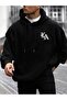 Unisex Lettering Printed Off-Shoulder Hooded Sweatshirt - Autumn Casual Style - 2