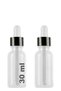 30 ml Clear Glass Dropper White Serum Bottle 30 Cc Metal Cap Dropper Glass Bottle 2 Pieces