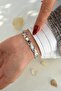 Zircon Stone Silver Color Cross Model Durable Bracelet - 5