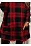 Women's Long Sleeve Semi-High Neck Pocket Detailed Plaid Woven Tunic - 3