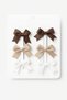 Multi-Colored Coffee Tones Ribbon Bow Clip Buckle Set of 6 - 2
