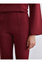 Two Mt Shop Quality Lcw Modest Burgundy Interlock Plain Tight & Slim Women's Sweatpants - 3