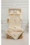 Cream Muslin Hospital Discharge Set – Blanket, 2-Piece Set, Hat and Gloves (0–3 Months) - 2