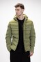 Barcelona Pale Green Puffer Hooded Men's Coat - 2