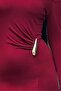 Accessory-Detail Bikini Neck Drop Sleeve Sandy Dress - 3