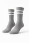 Men's Sports Socks Set of 2 – Cotton, Stretchy, Striped Model (Black Gray) - 4