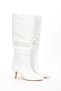 Women's Thin Heeled B Ruched Detail Pointed Toe Casual Boots - 2