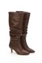 Women's Thin Heeled B Ruched Detail Pointed Toe Casual Boots - 2
