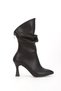 Women's Thin Heeled B Ruched Detail Pointed Toe Stylish Boots - 4