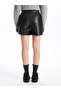 Standard Fit Leather Look Women's Shorts - 5
