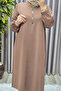 Women's Hijab Clothing Plus Size Zippered Jumbo Long Tunic - 4