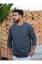 Smoked Thessaloniki Fabric Crew Neck Sweatshirt Comfortable Fit Sleeve Hem Elastic - 2