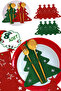 8 Pieces Christmas Table Decoration Ornament Pine Tree Cutlery Holder Christmas Conceptual Red Green