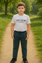 770-11-25 Boy's Pocket Shirt Jacket and “Don'T Disturb” Printed T-Shirt Set - 4
