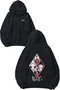 Glambing School Design Backpack Printed Black Hooded Sweatshirt