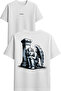 Crying Angel Design Printed White Oversized t Shirt
