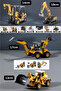 Toy Friction Excavator Bucket Forklift Digger and Loader Construction Work Machine Set