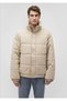 Mock Neck Inflatable Beige Men's Coat M0110470-86559 - 3