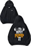 سترة Just Pump It Gym Design رقم مطبوع باللون الأسود بغطاء رأس