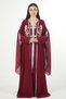 Moroccan chiffon caftan two pieces with a belt on the waist women kaftan dress - 2