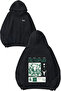 Green Octopus Design Back Printed Black Hooded Sweatshirt