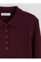 Polo Neck Ribbed Knitwear Dress - 6