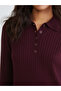 Polo Neck Ribbed Knitwear Dress - 3