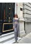 Pool Neckline Long Sleeve Blouse and Elastic Waist Pants Two-Piece Set - 4