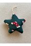 Christmas Tree Ornament Star – Handmade, Fiber-Filled, Fabric Surface (Blue/Green)