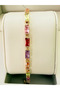 Colorful Stone Steel Gold Bracelet (Model 22) - 2