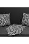 Black and White Digital Print Heart Pattern Throw Pillow and Runner Tea Set (2 Throw Pillows + 1 Runner 142X40 cm)