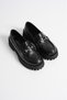 Women's Black Buckle Casual Comfortable Loafer