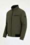 Men's Regular Fit Ribbed Inner Pocket Zippered Water Repellent Basic Casual Jacket Style Coat - 2