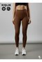 Fleece-Lined High Waist Winter Ribbed Knit Side Stitch-Free Corded Fabric Sports Leggings - 3