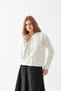 Soft Towel Texture Knitwear Cardigan - Stylish Cardigan Model with Gold Button Detail - Women's Cardigan - 5
